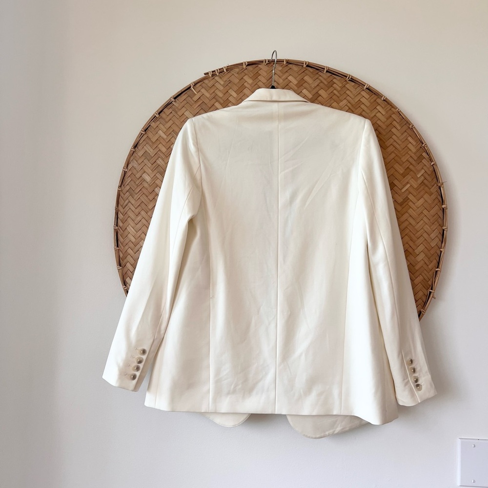ELIZABETH & JAMES NWT ESSENTIAL VERN LINED BLAZER IN ECRU W/ SHOULDER‎ PADS - Picture 10 of 14